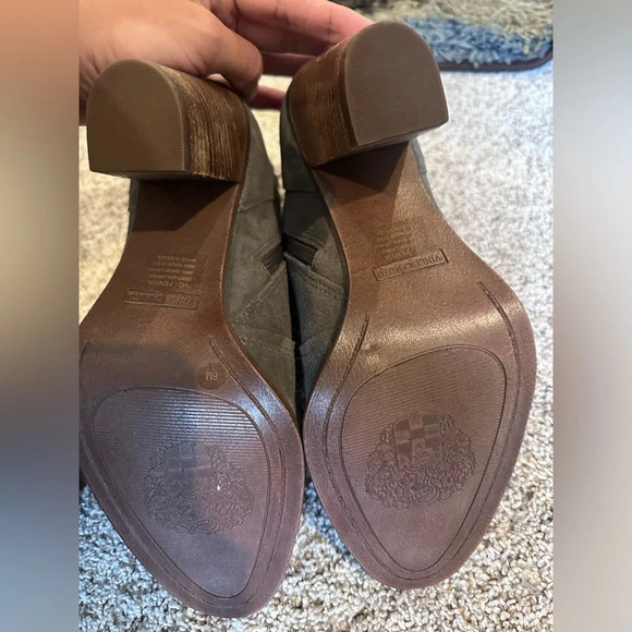 Vince Camuto Fenyia Dark Gray Suede Block Heel Ankle Booties- Women’s 8 - Picture 9 of 13